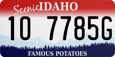 ID license plate 1O7785G