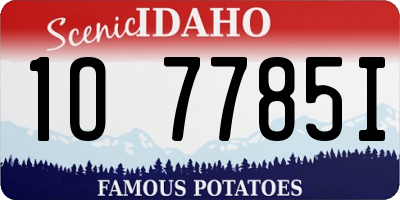 ID license plate 1O7785I