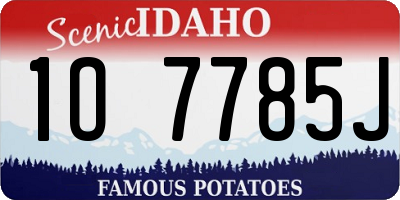 ID license plate 1O7785J