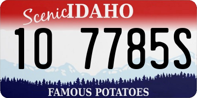 ID license plate 1O7785S