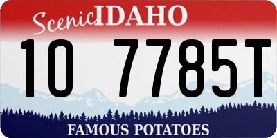 ID license plate 1O7785T