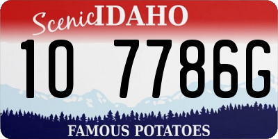 ID license plate 1O7786G