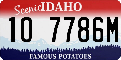 ID license plate 1O7786M