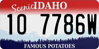 ID license plate 1O7786W