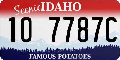 ID license plate 1O7787C