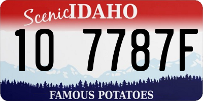 ID license plate 1O7787F
