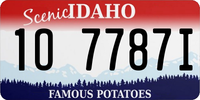 ID license plate 1O7787I