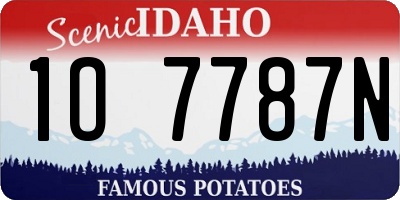 ID license plate 1O7787N