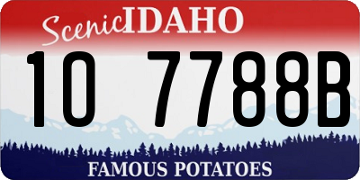 ID license plate 1O7788B