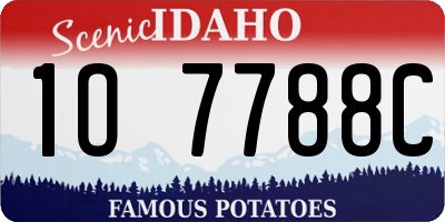 ID license plate 1O7788C