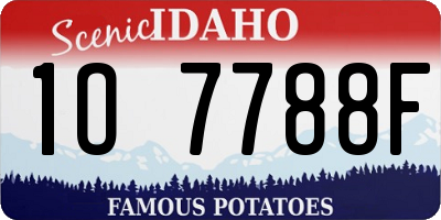 ID license plate 1O7788F