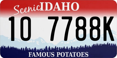 ID license plate 1O7788K