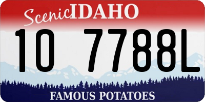 ID license plate 1O7788L