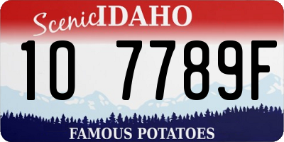 ID license plate 1O7789F