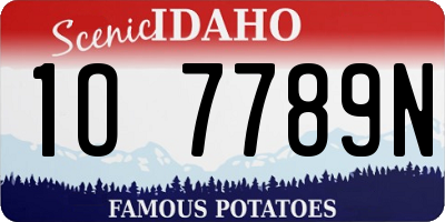 ID license plate 1O7789N