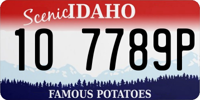 ID license plate 1O7789P