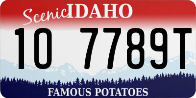 ID license plate 1O7789T