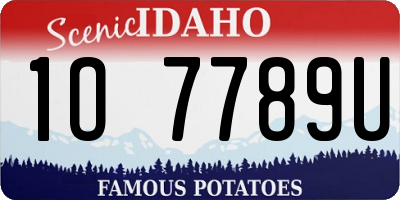 ID license plate 1O7789U