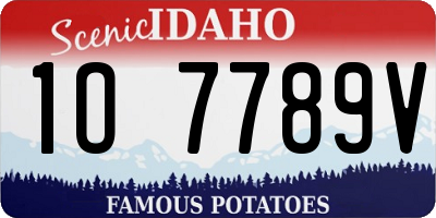 ID license plate 1O7789V