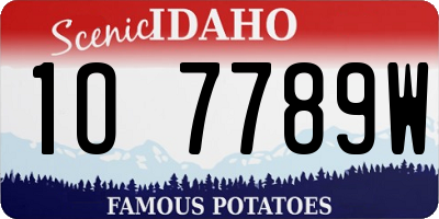 ID license plate 1O7789W