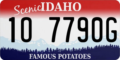 ID license plate 1O7790G