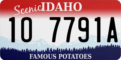 ID license plate 1O7791A
