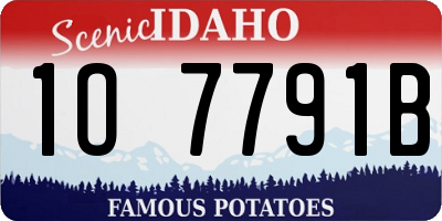 ID license plate 1O7791B