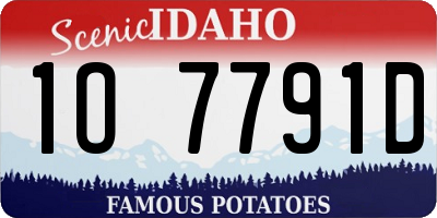 ID license plate 1O7791D