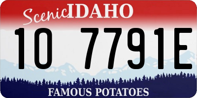 ID license plate 1O7791E