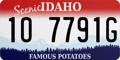 ID license plate 1O7791G