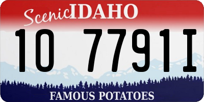 ID license plate 1O7791I