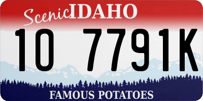 ID license plate 1O7791K