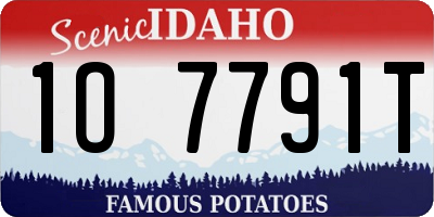 ID license plate 1O7791T