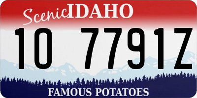 ID license plate 1O7791Z