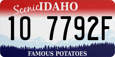 ID license plate 1O7792F