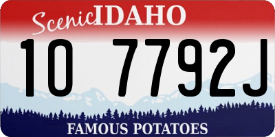ID license plate 1O7792J