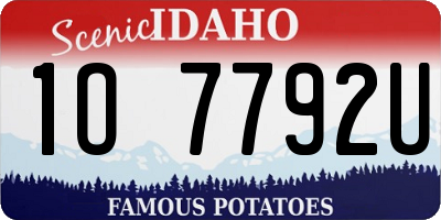 ID license plate 1O7792U