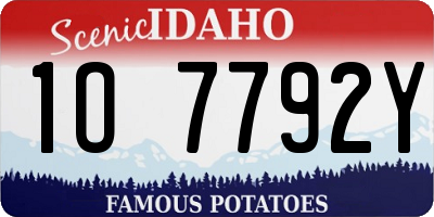 ID license plate 1O7792Y
