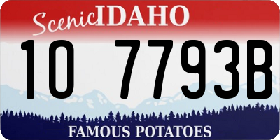 ID license plate 1O7793B