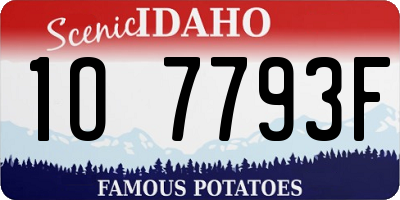 ID license plate 1O7793F