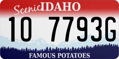 ID license plate 1O7793G