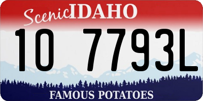 ID license plate 1O7793L
