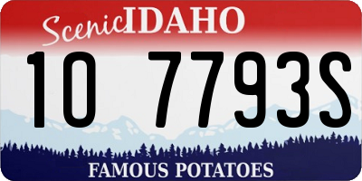 ID license plate 1O7793S