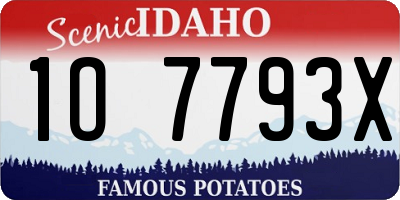 ID license plate 1O7793X