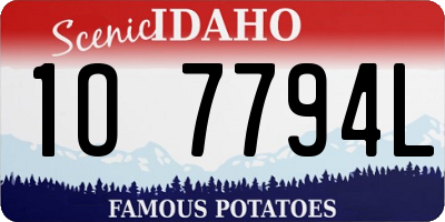 ID license plate 1O7794L