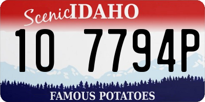 ID license plate 1O7794P