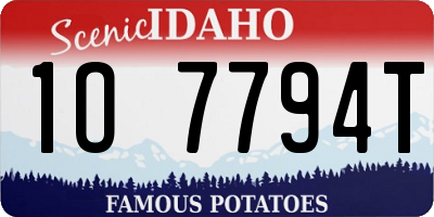 ID license plate 1O7794T