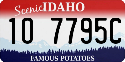 ID license plate 1O7795C