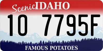 ID license plate 1O7795F