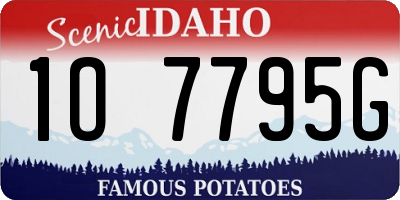 ID license plate 1O7795G